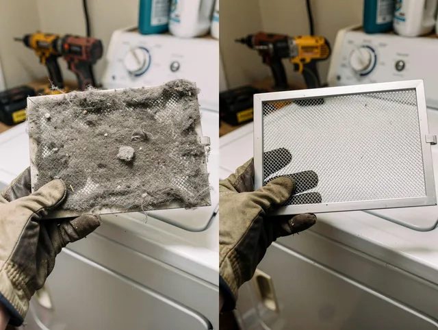 Professional lint trap cleaning by Portsmouth Dryer Vent Cleaning in Portsmouth
