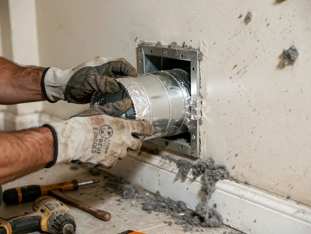 Professional dryer vent repair and installation by Portsmouth Dryer Vent Cleaning in Portsmouth