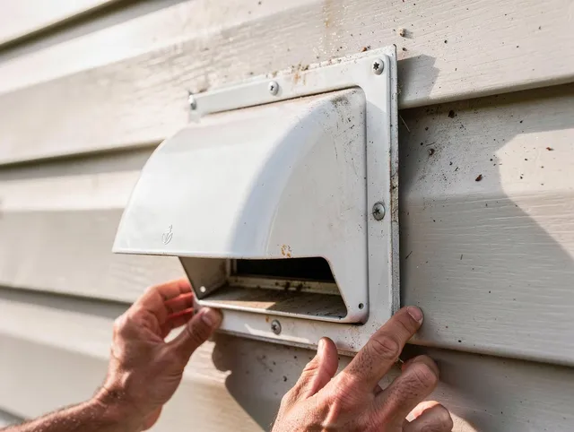 Portsmouth Dryer Vent Cleaning technician delivering thorough residential dryer vent cleaning service in Portsmouth